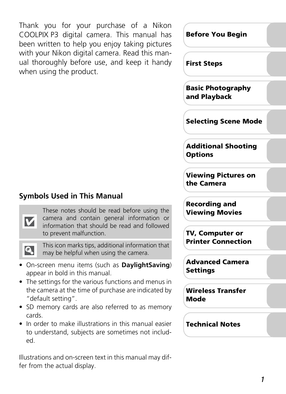 Nikon P3 User Manual | Page 3 / 161