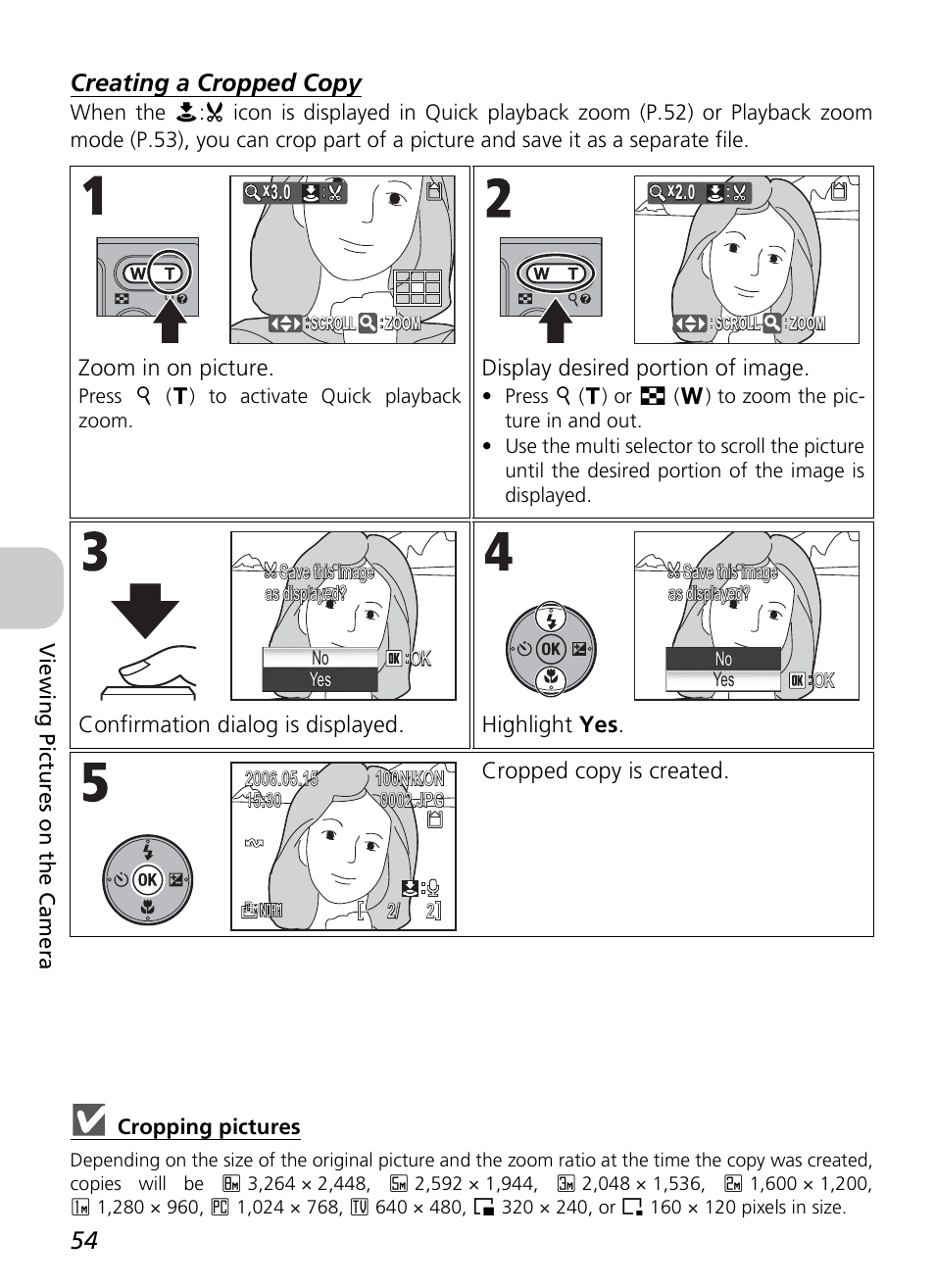 Creating a cropped copy | Nikon P3 User Manual | Page 56 / 161