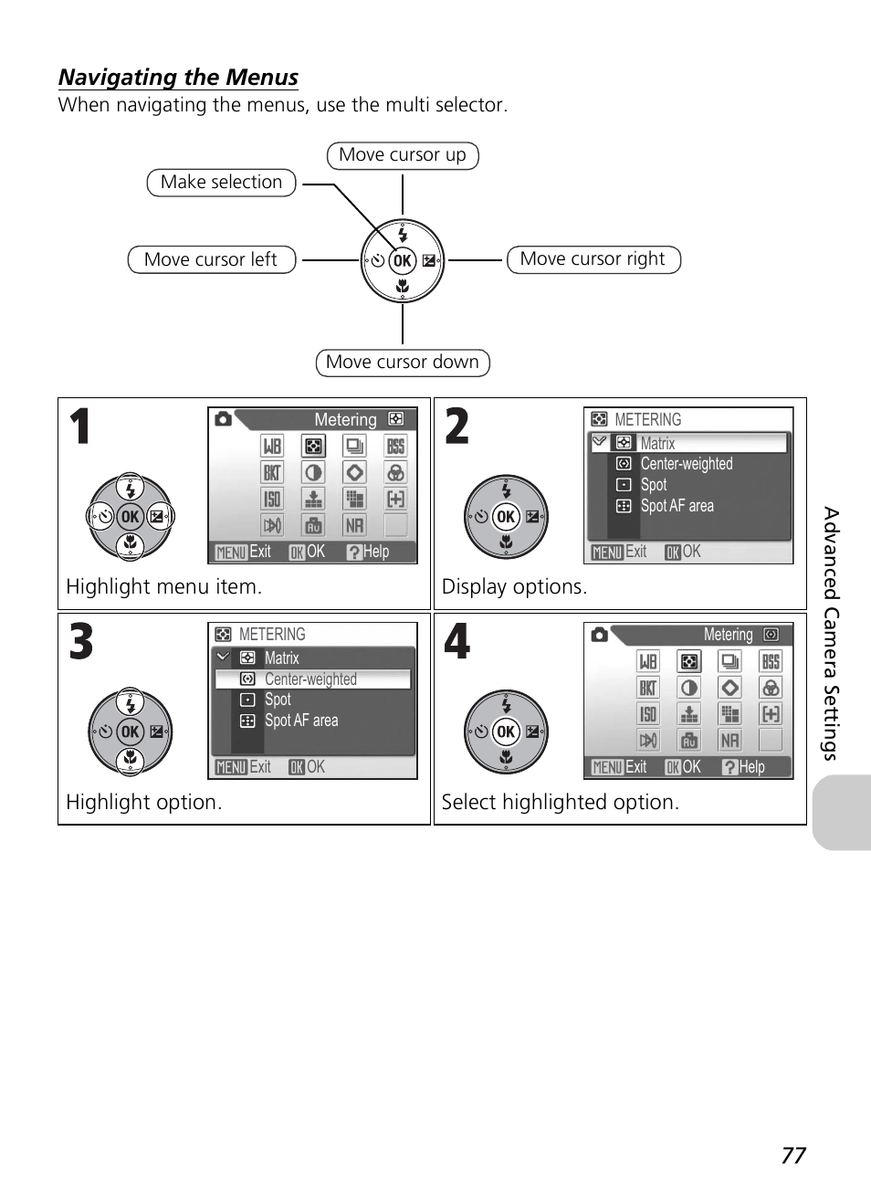 Navigating the menus | Nikon P3 User Manual | Page 79 / 161