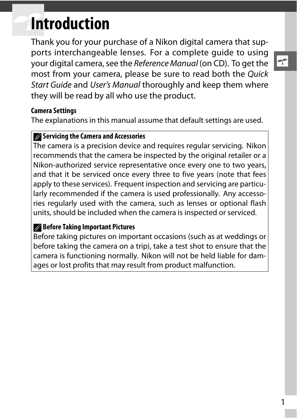 Introduction | Nikon V1 User Manual | Page 13 / 88