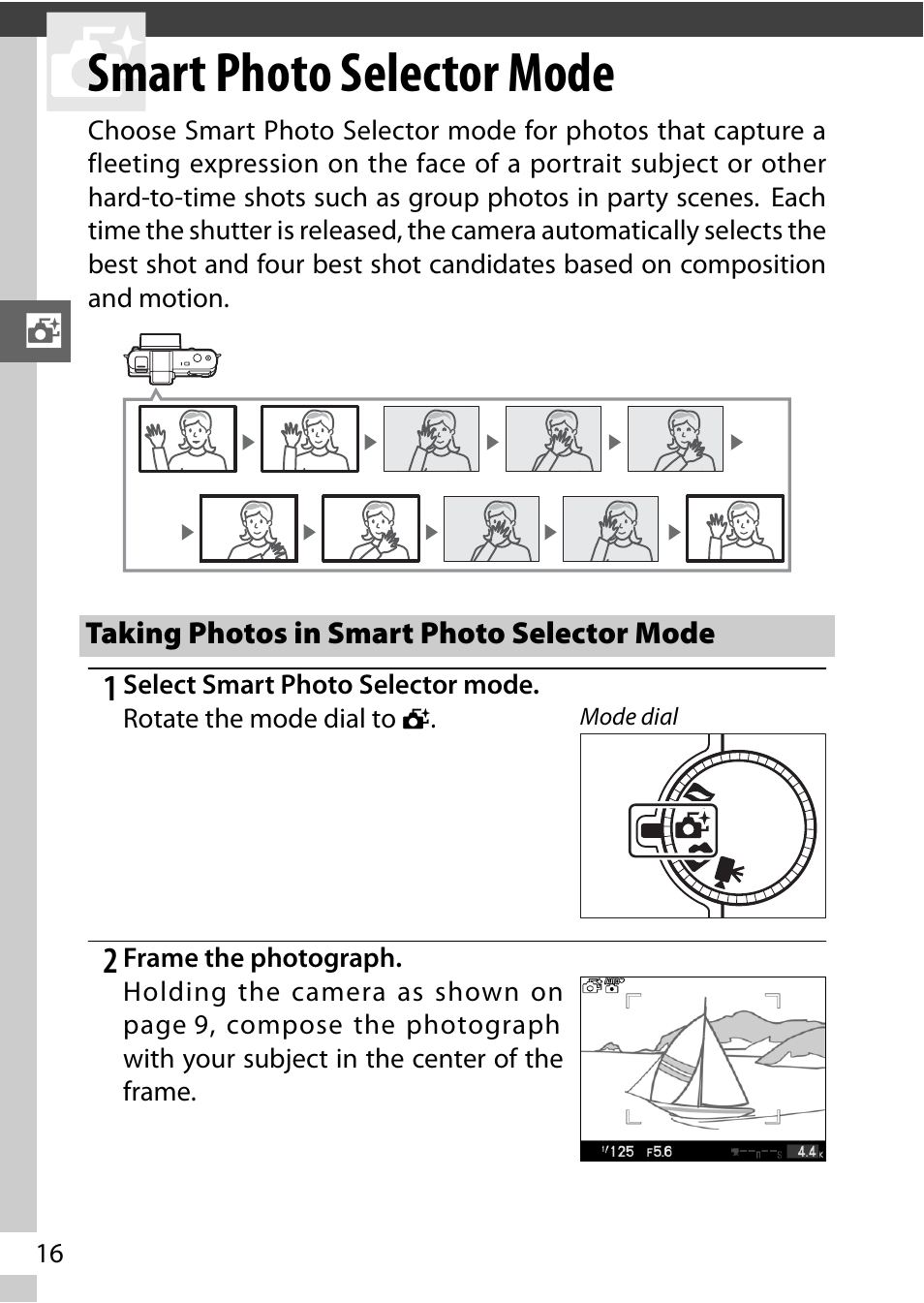 Smart photo selector mode, Taking photos in smart photo selector mode | Nikon V1 User Manual | Page 28 / 88