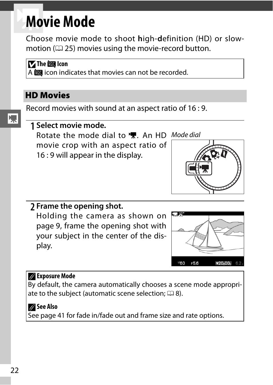 Movie mode, Hd movies | Nikon V1 User Manual | Page 34 / 88