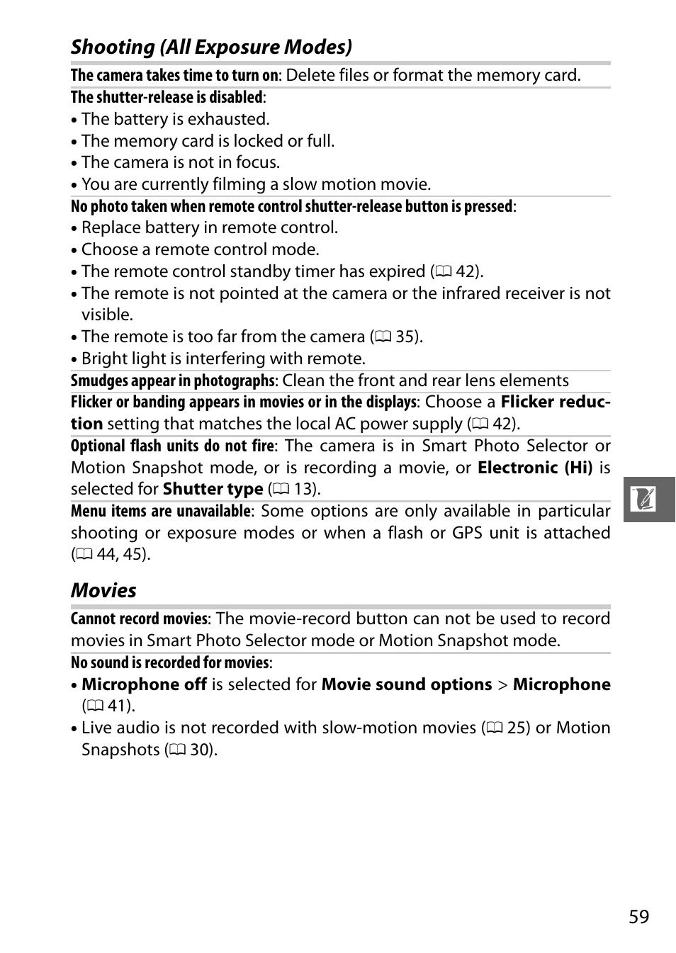 Shooting (all exposure modes) movies | Nikon V1 User Manual | Page 71 / 88