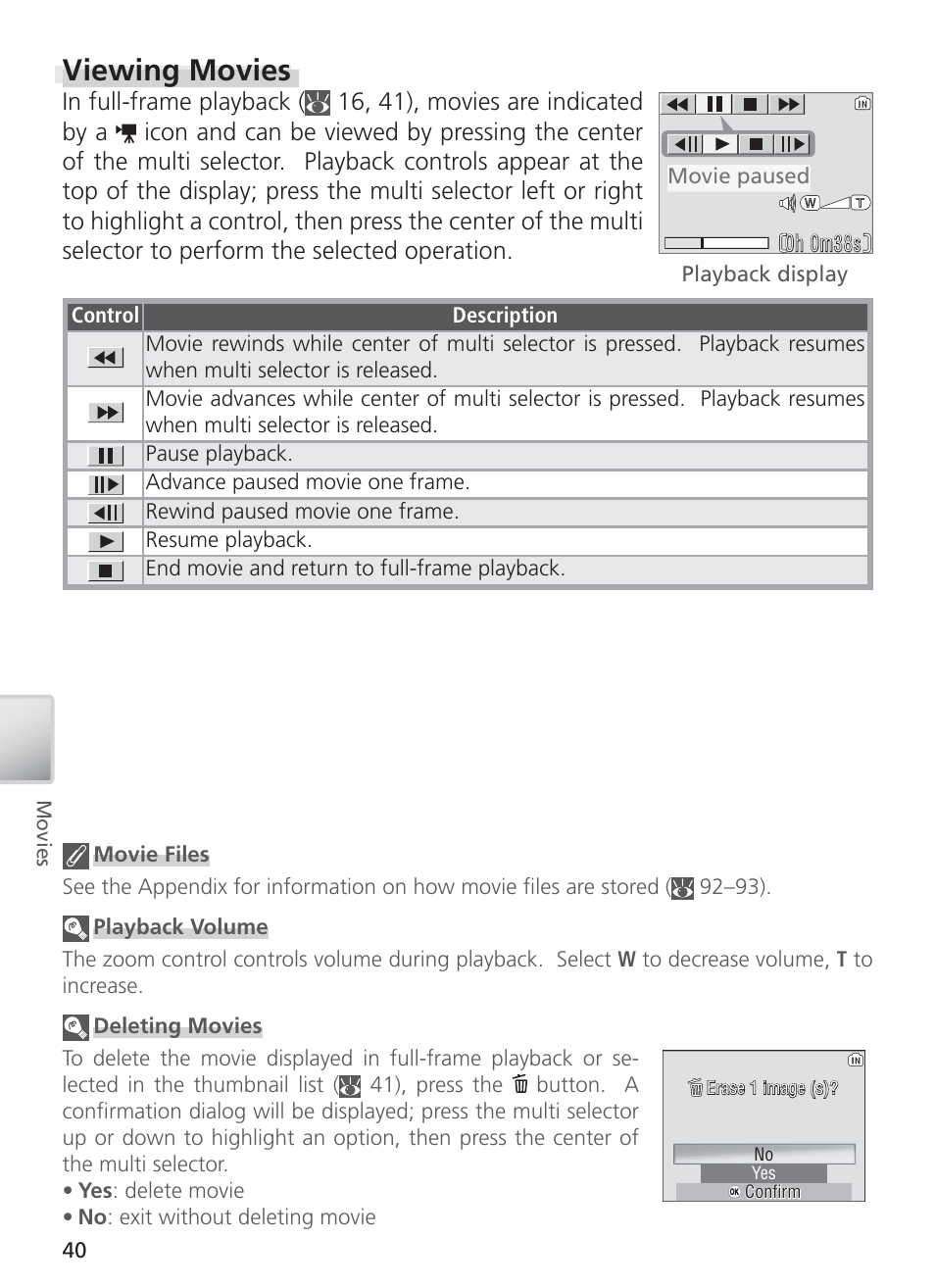 Viewing movies | Nikon S4 User Manual | Page 50 / 108