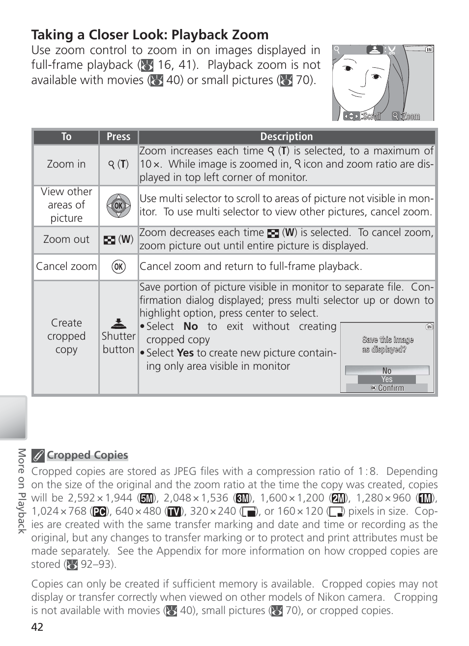 Taking a closer look: playback zoom | Nikon S4 User Manual | Page 52 / 108