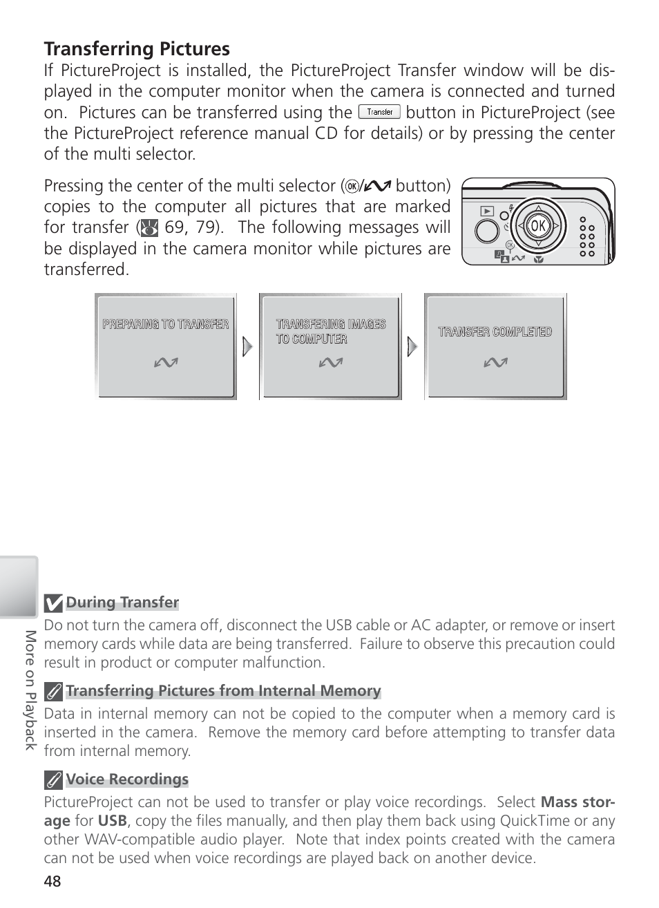 Transferring pictures | Nikon S4 User Manual | Page 58 / 108
