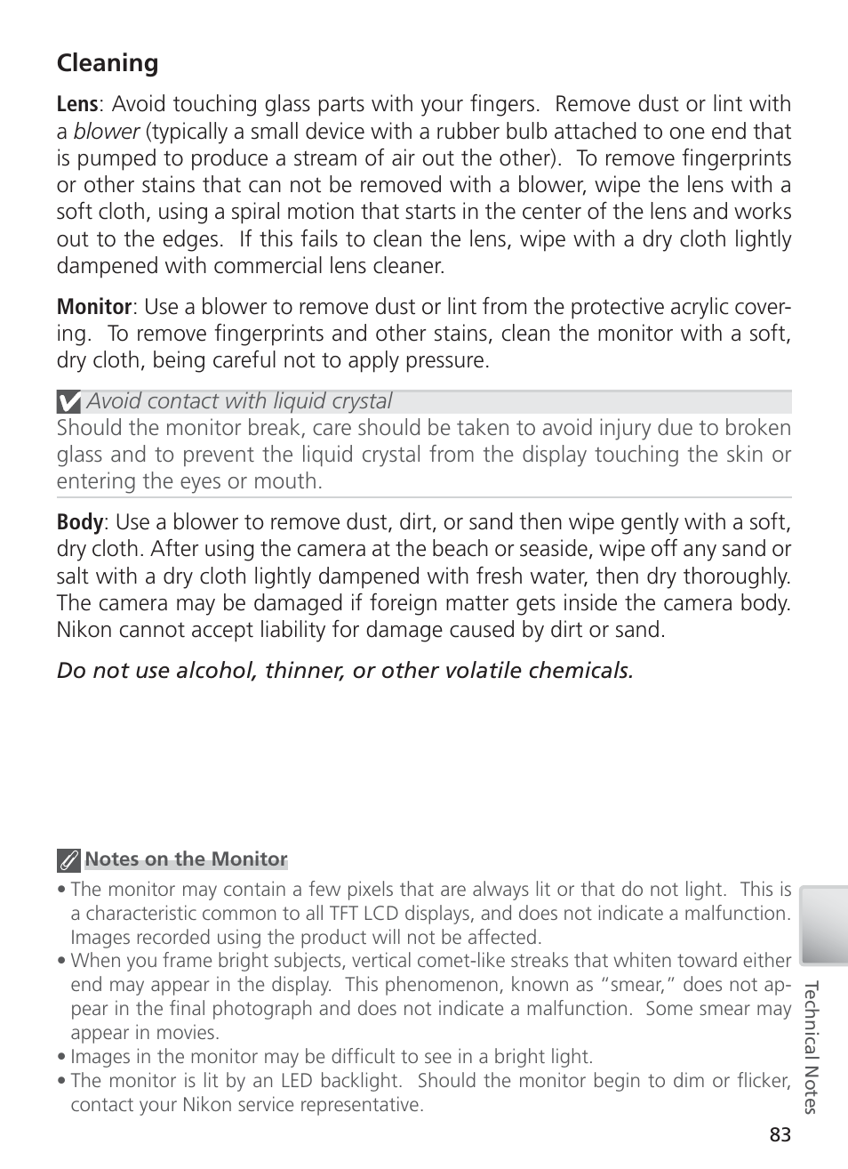 Cleaning | Nikon S4 User Manual | Page 93 / 108
