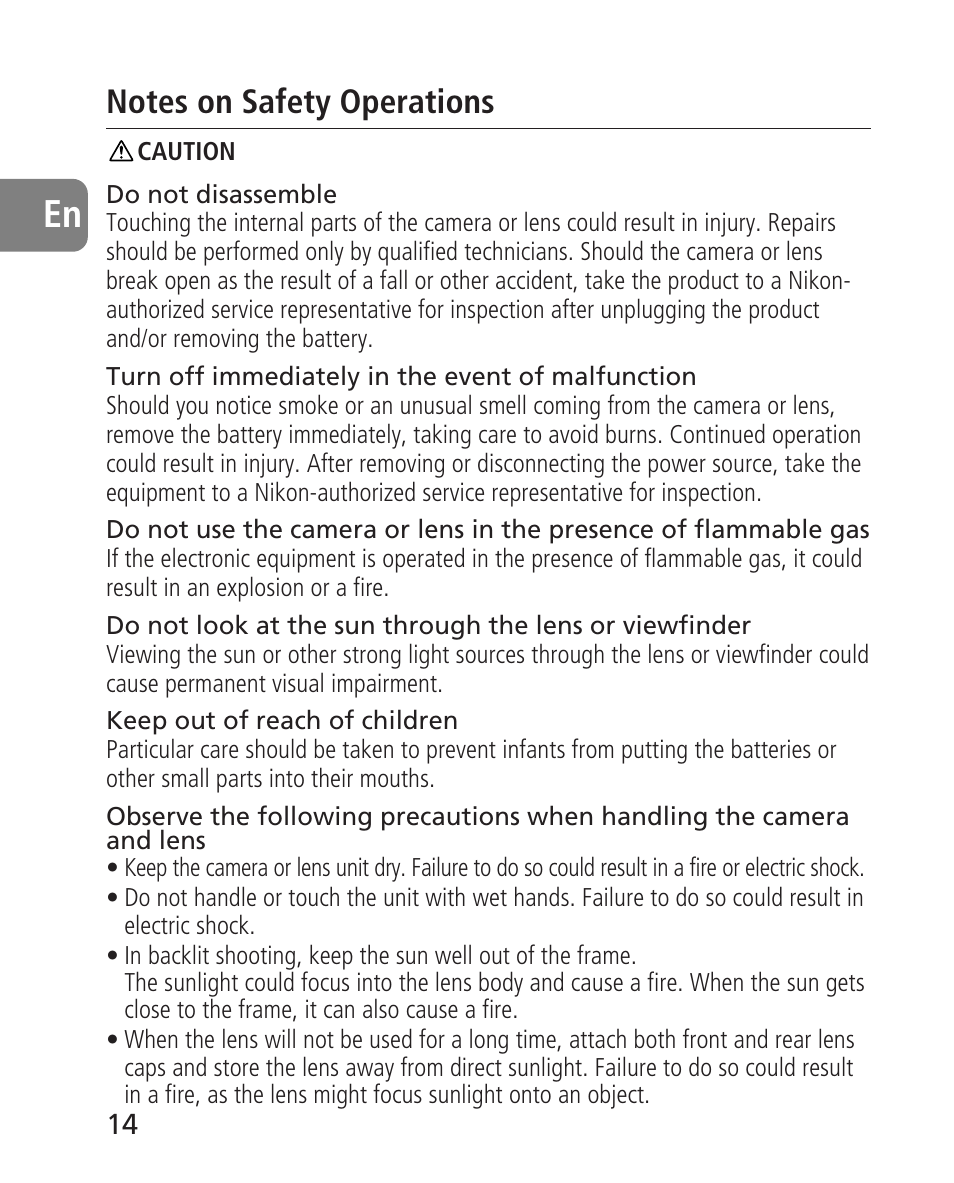 Nikon AF-S 24-70mm f-2.8G ED User Manual | Page 14 / 122