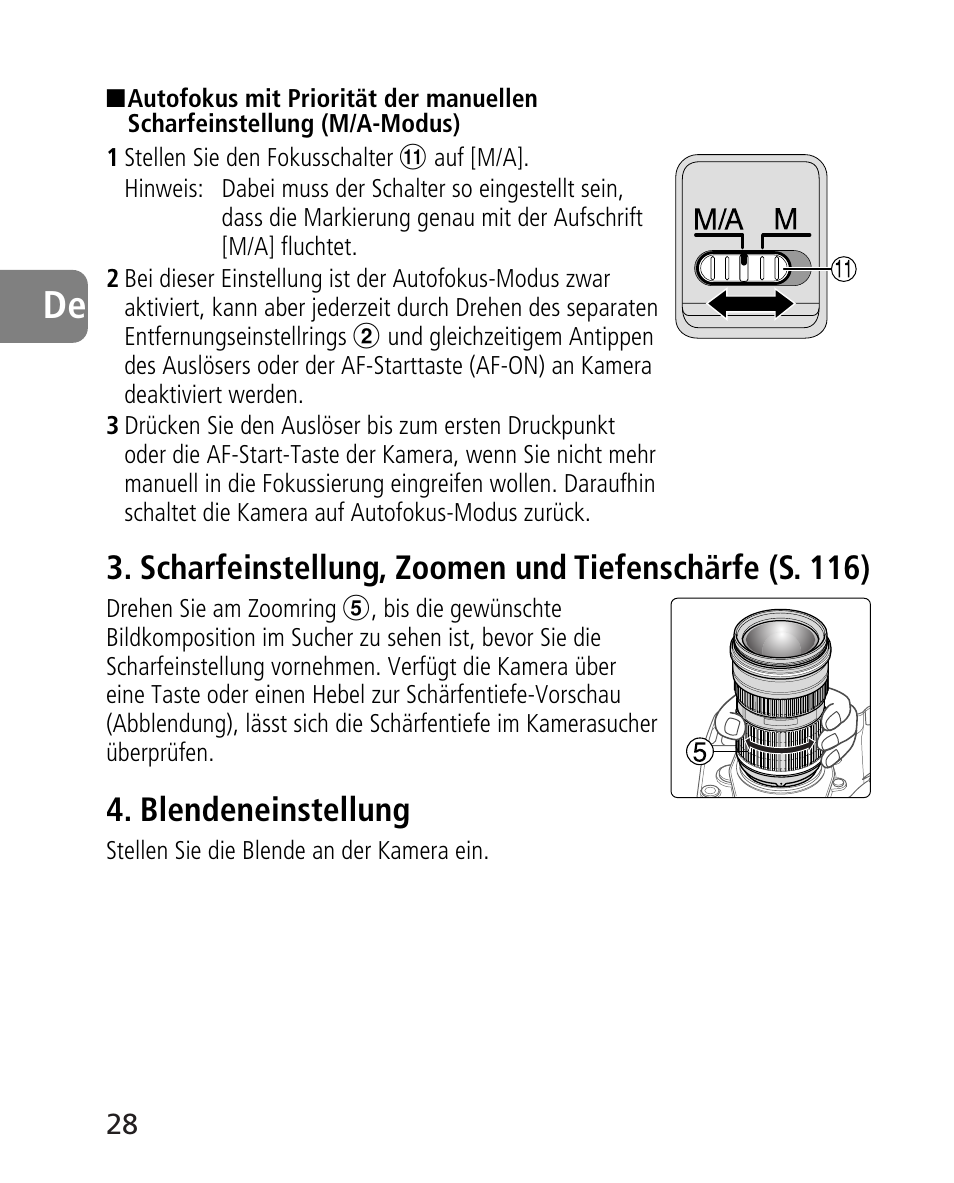 Blendeneinstellung | Nikon AF-S 24-70mm f-2.8G ED User Manual | Page 28 / 122