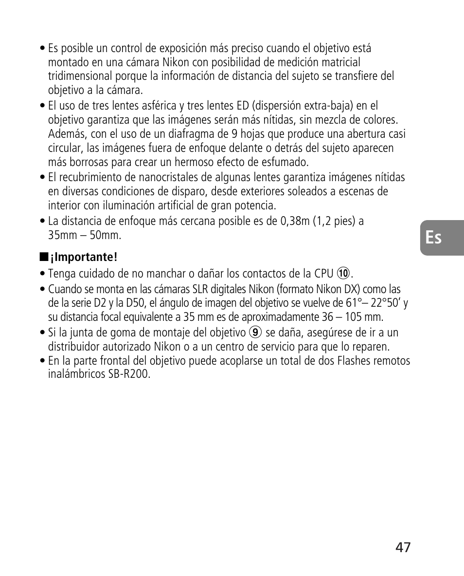 Nikon AF-S 24-70mm f-2.8G ED User Manual | Page 47 / 122