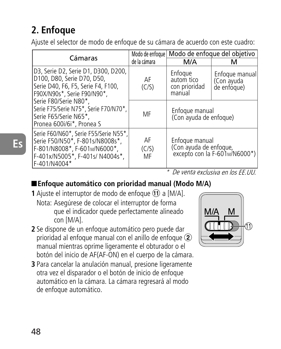 Enfoque | Nikon AF-S 24-70mm f-2.8G ED User Manual | Page 48 / 122