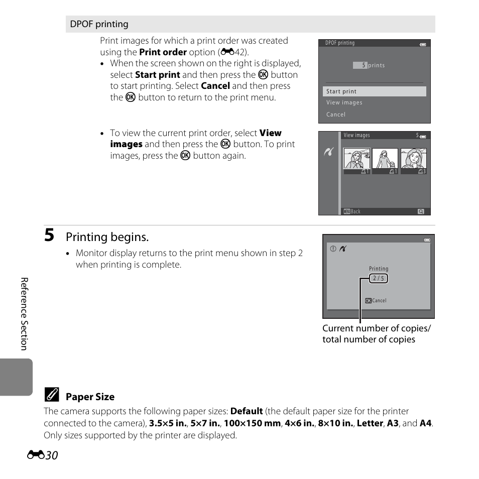 Printing begins | Nikon L820 User Manual | Page 148 / 240