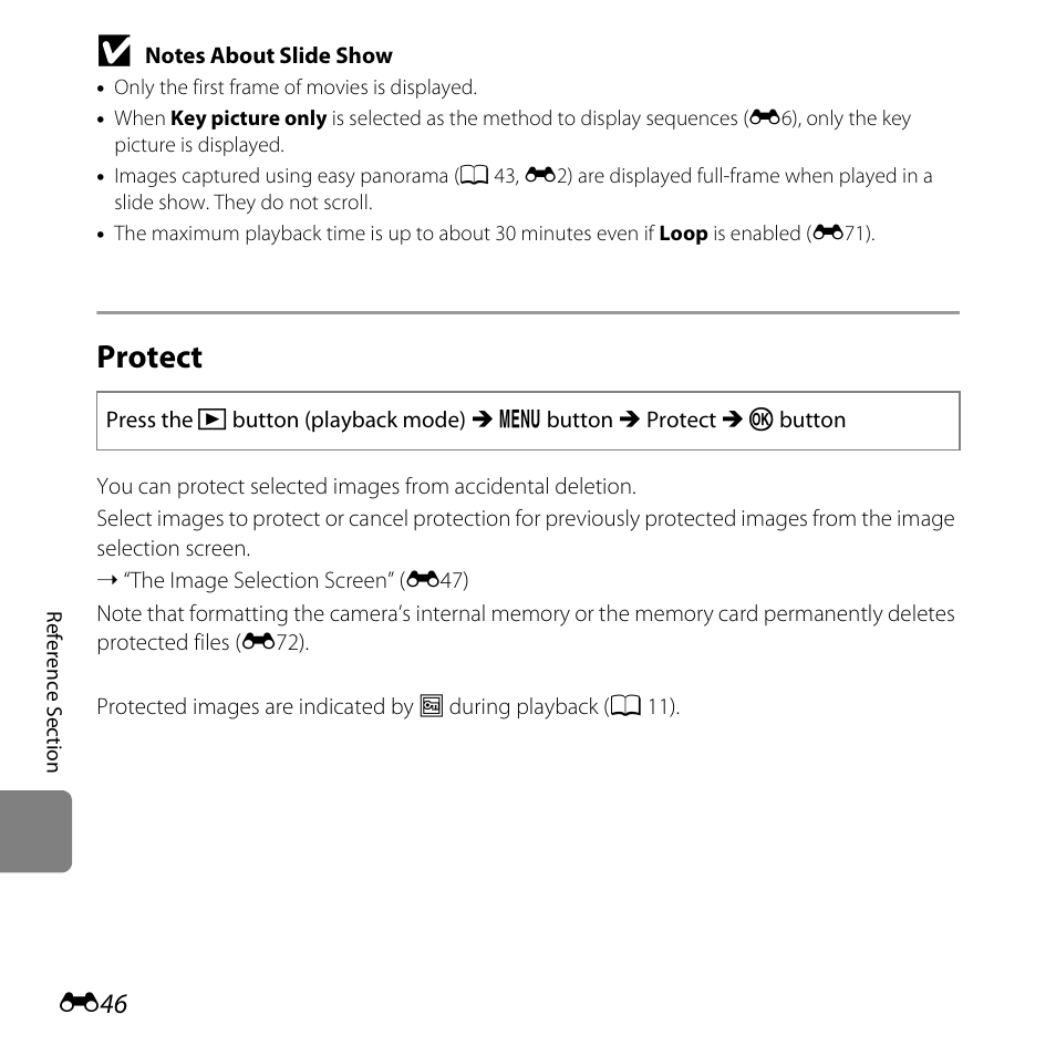 Protect, E46) do | Nikon L820 User Manual | Page 164 / 240