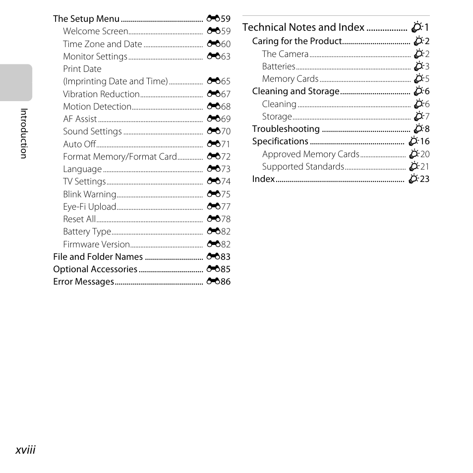 Xviii | Nikon L820 User Manual | Page 20 / 240