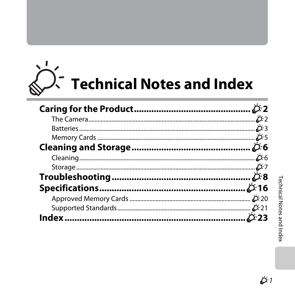 Technical notes and index, Technical notes and index .................. f1 | Nikon L820 User Manual | Page 211 / 240