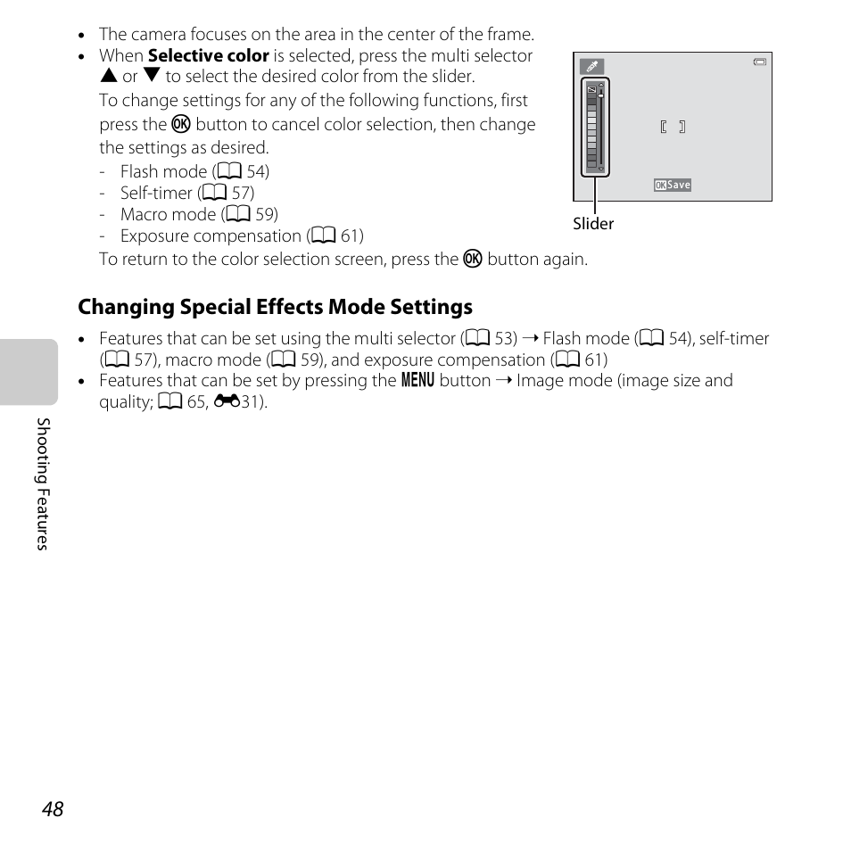 Changing special effects mode settings | Nikon L820 User Manual | Page 68 / 240