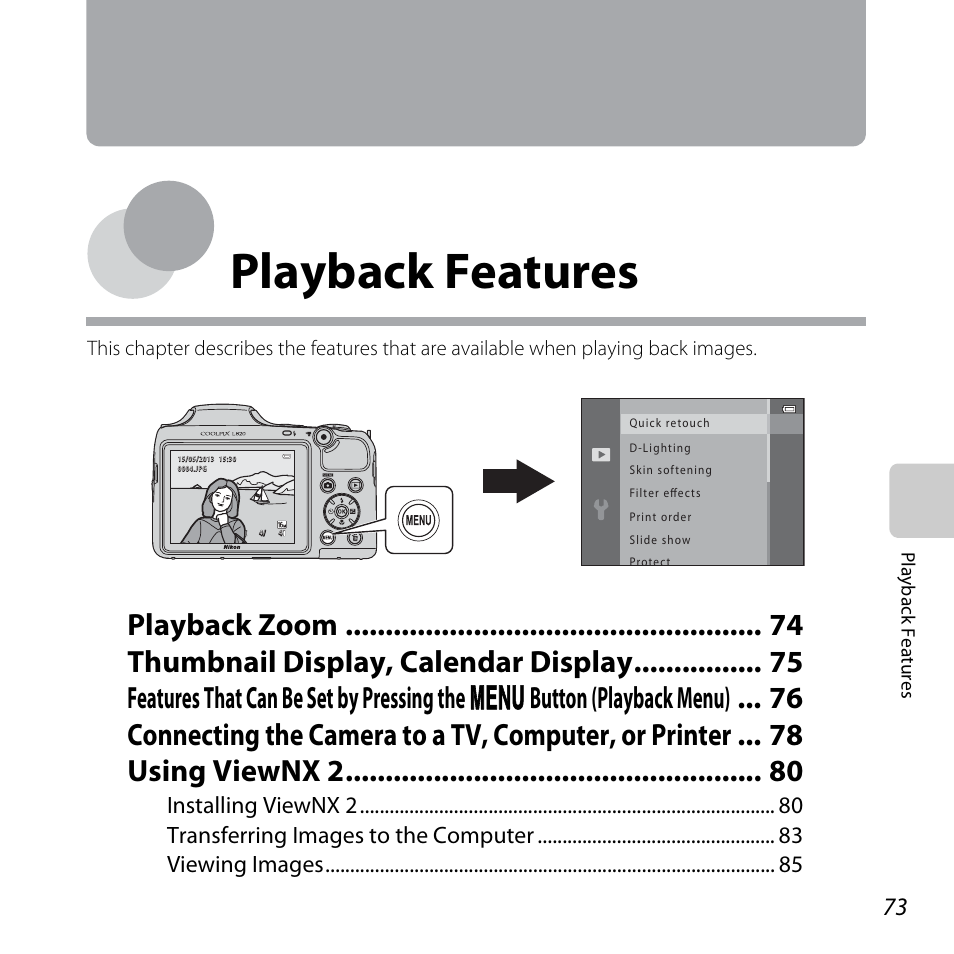 Playback features | Nikon L820 User Manual | Page 93 / 240