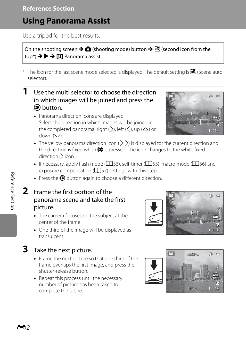 Using panorama assist, Take the next picture | Nikon S3200 User Manual | Page 106 / 204