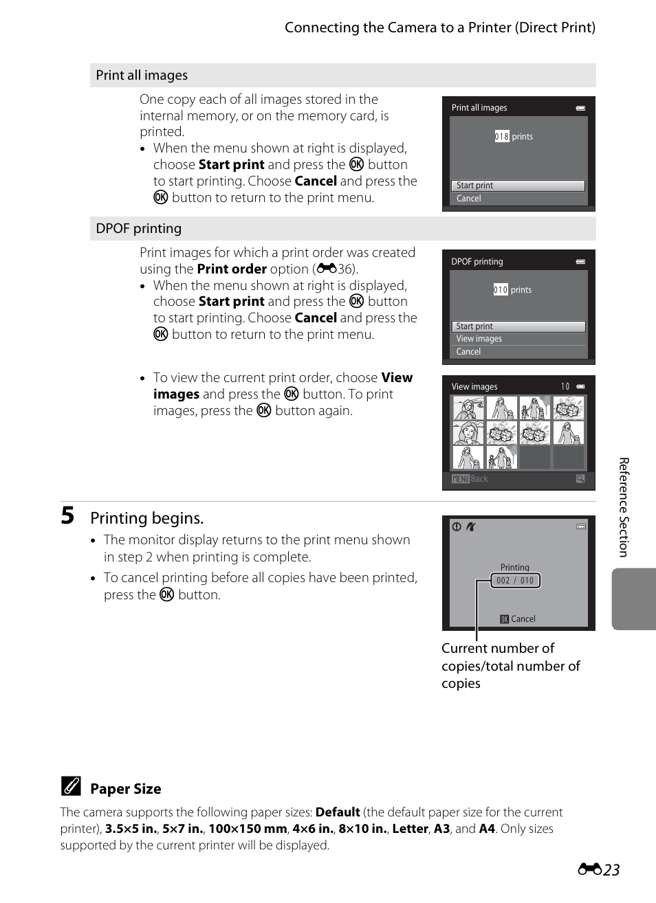 Printing begins | Nikon S3200 User Manual | Page 127 / 204