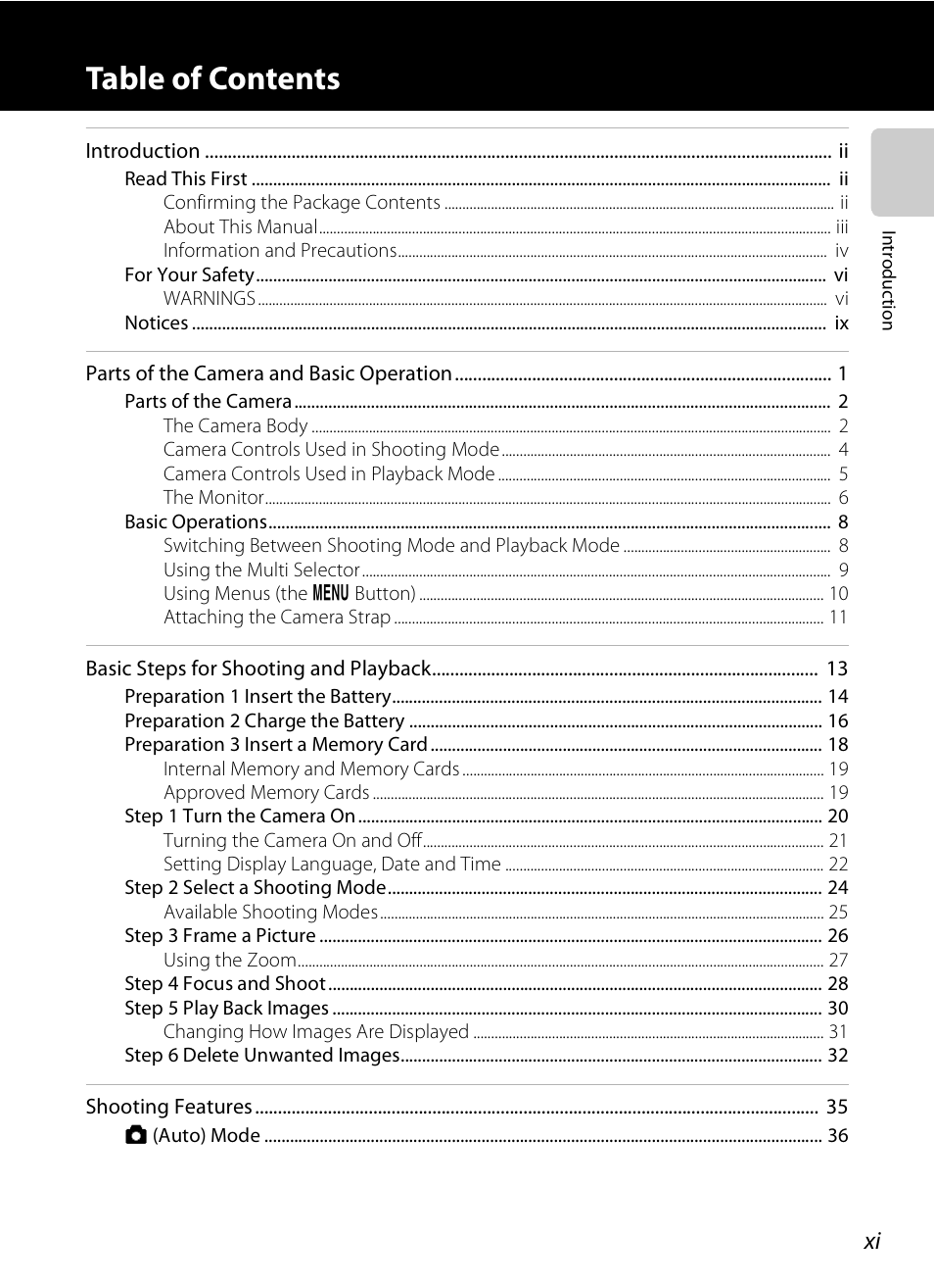 Nikon S3200 User Manual | Page 13 / 204