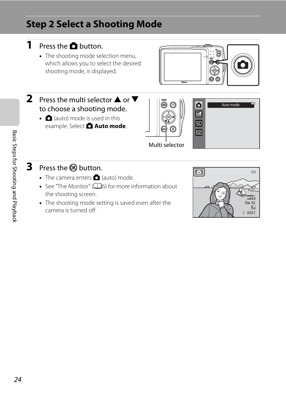 Step 2 select a shooting mode | Nikon S3200 User Manual | Page 40 / 204
