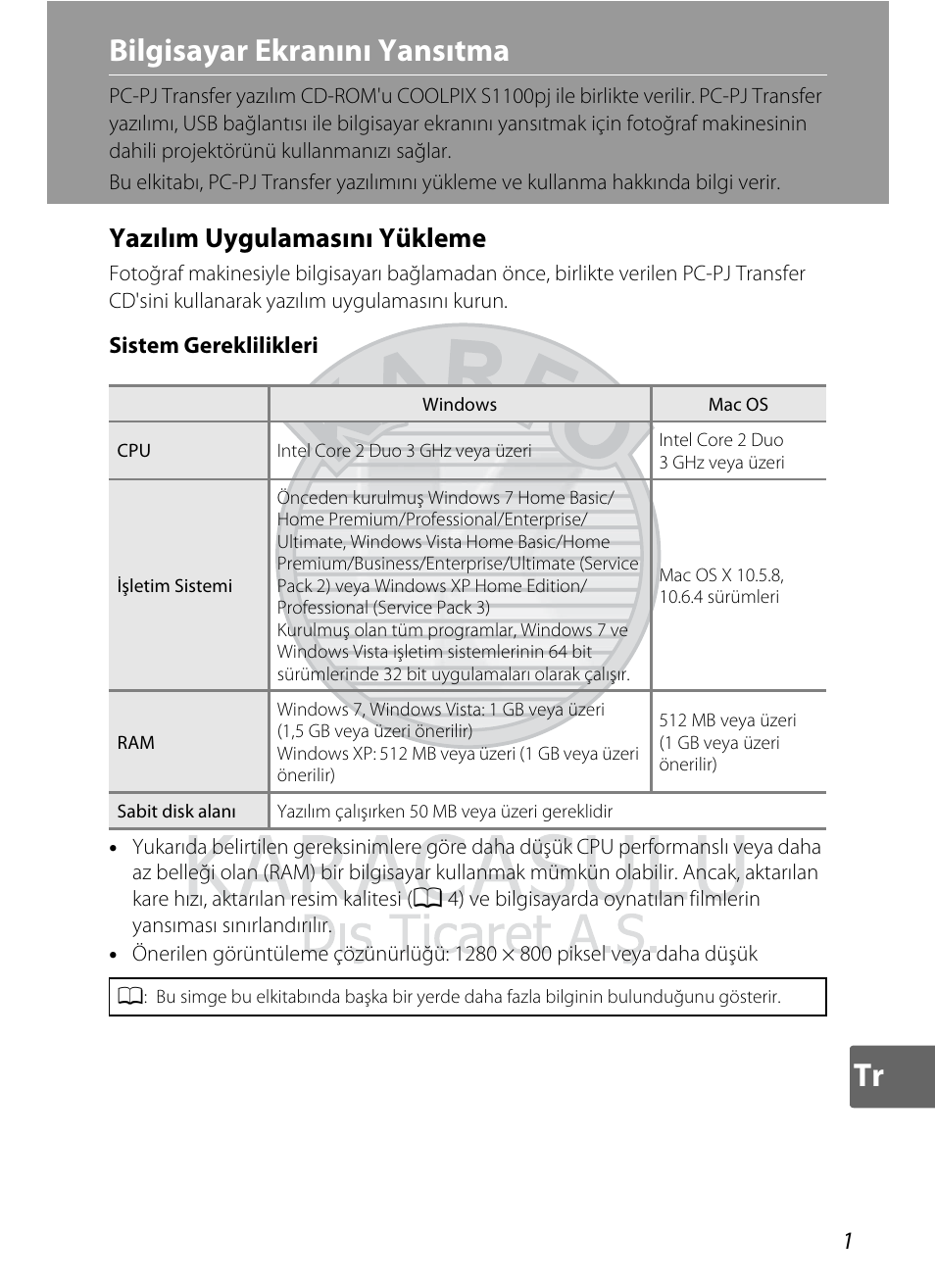 Bilgisayar ekranını yansıtma, Yazılım uygulamasını yükleme | Nikon S1100pj User Manual | Page 23 / 32
