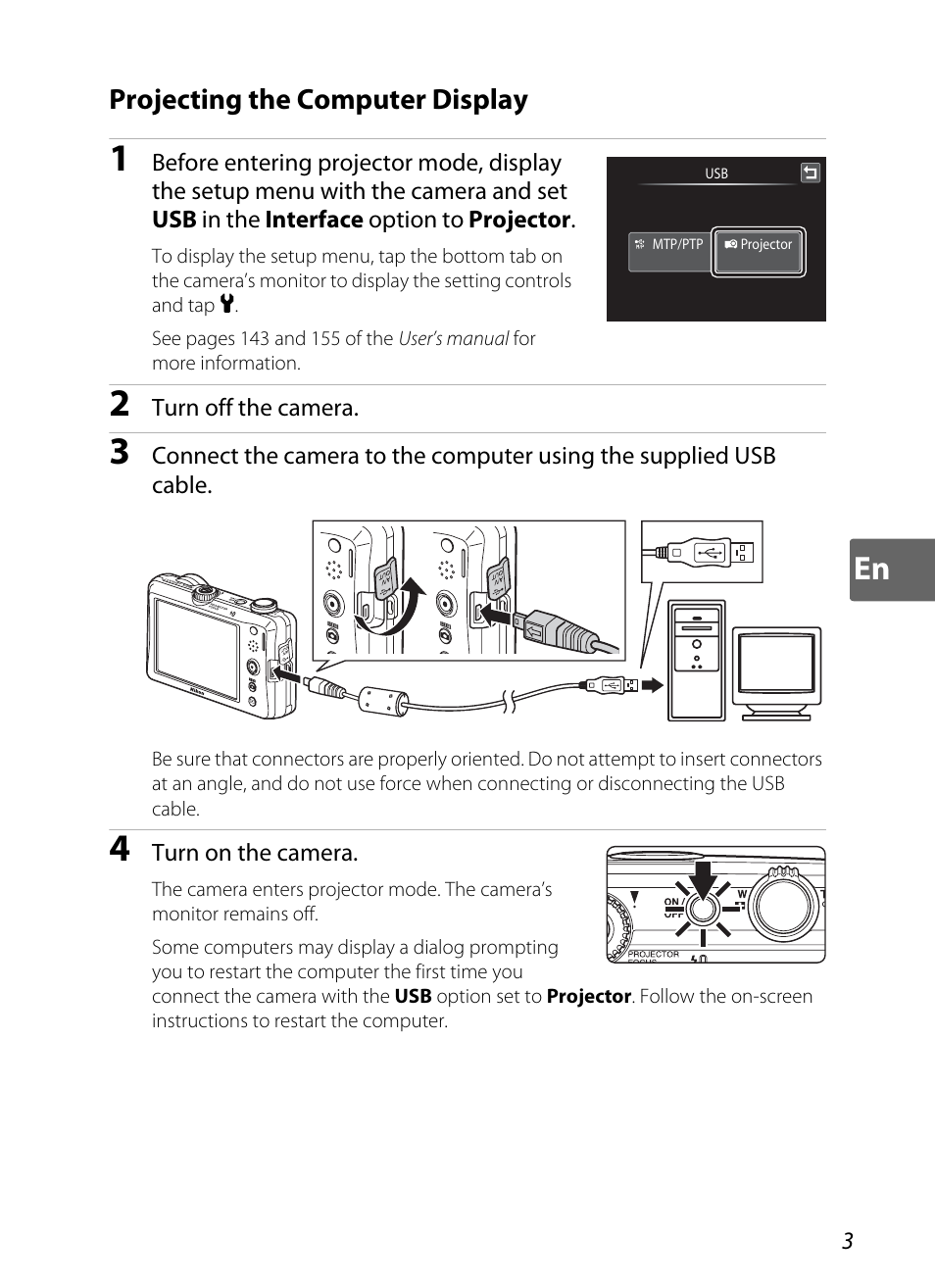 Projecting the computer display | Nikon S1100pj User Manual | Page 5 / 32