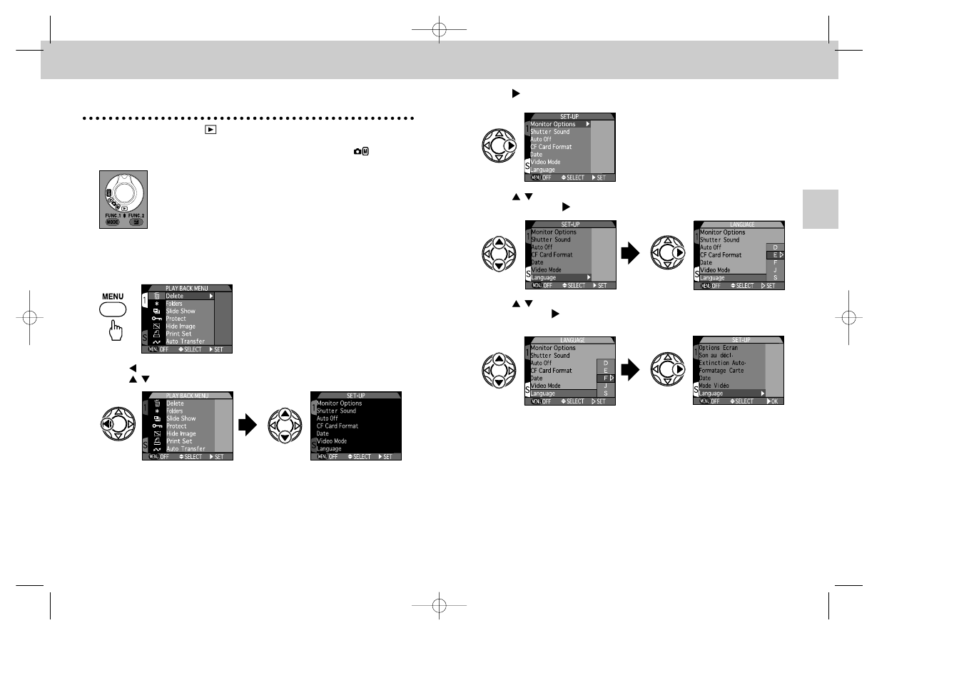 Selecting a language | Nikon 995 User Manual | Page 17 / 91