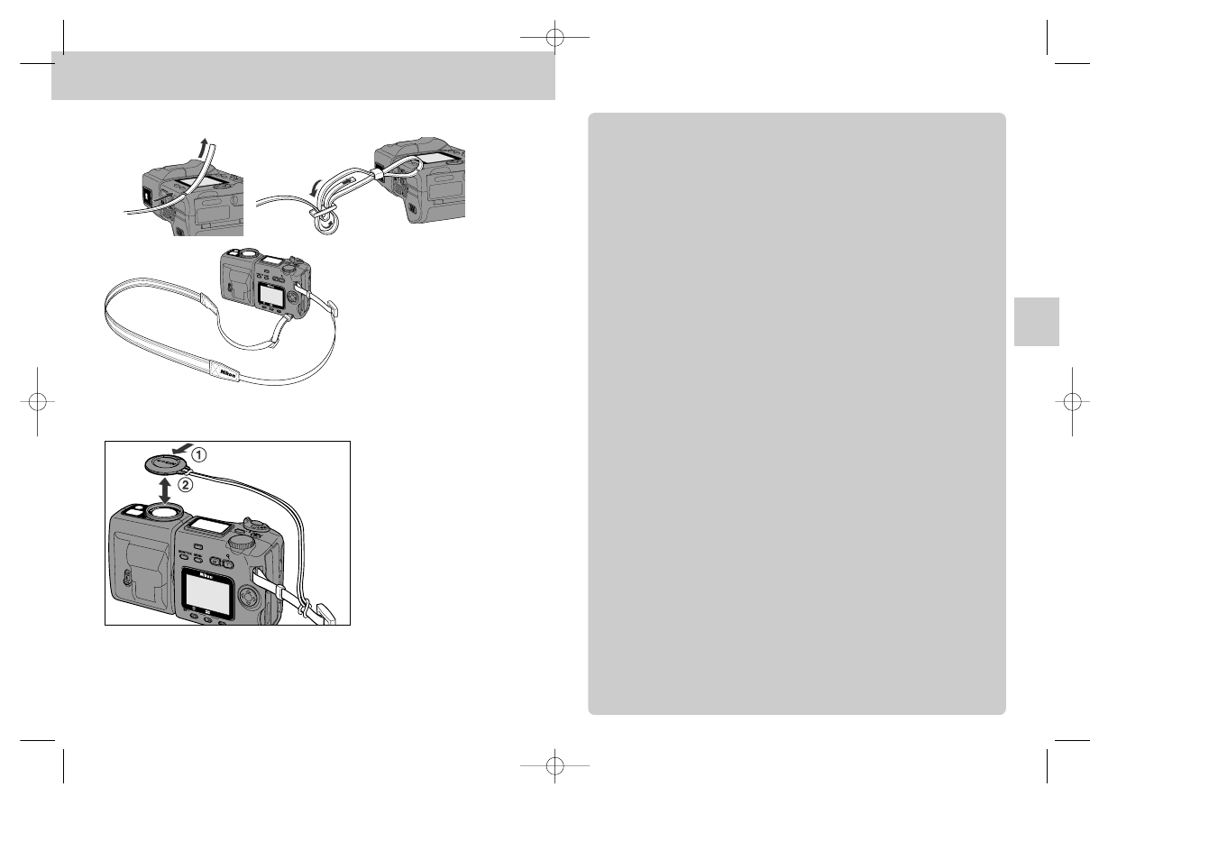 Useful advice on coolpix camera techniques, Strap and lens cap | Nikon 995 User Manual | Page 21 / 91