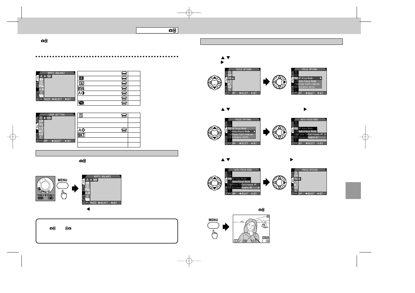 Setting shooting menus | Nikon 995 User Manual | Page 47 / 91