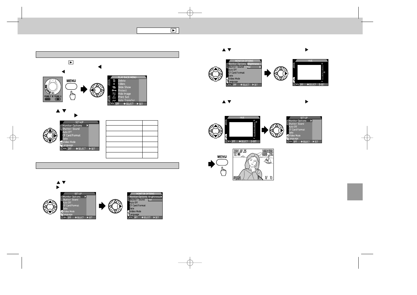 Playback set-up menus | Nikon 995 User Manual | Page 75 / 91