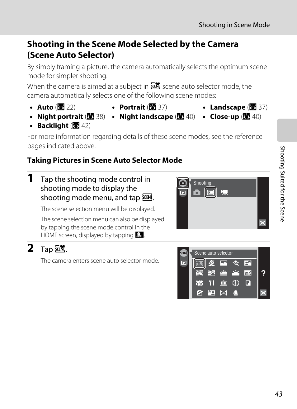 A 43) for | Nikon S60 User Manual | Page 55 / 184