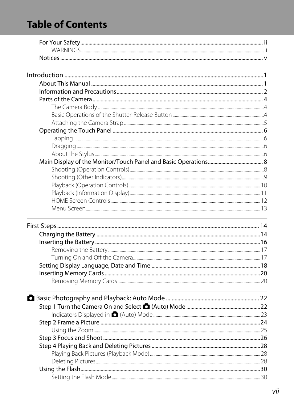 Nikon S60 User Manual | Page 9 / 184