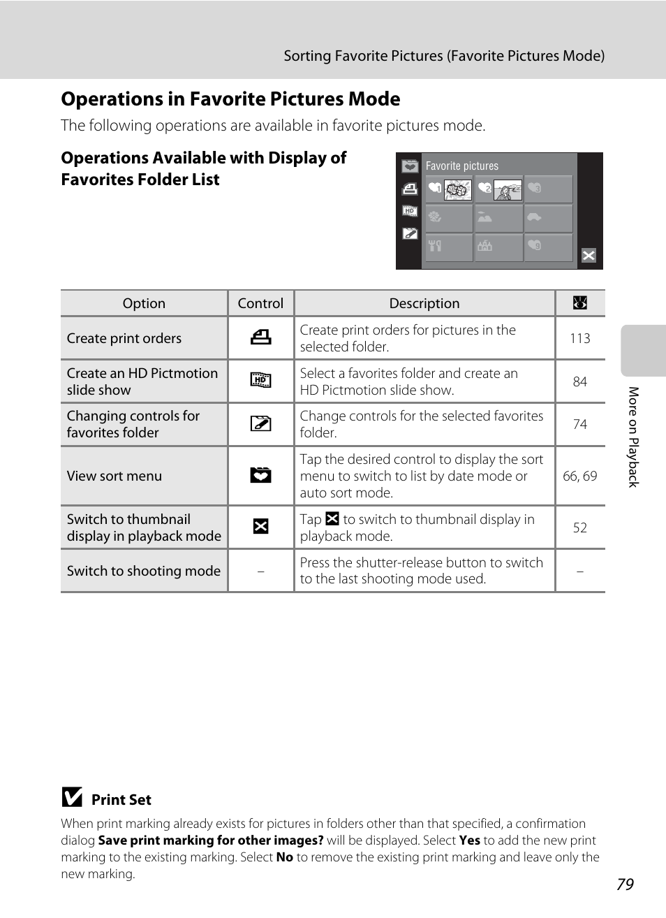 Operations in favorite pictures mode, A 79) | Nikon S60 User Manual | Page 91 / 184