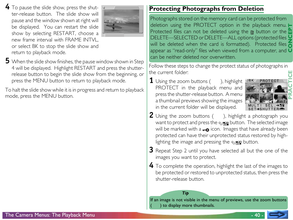 Protecting photographs from deletion | Nikon 700 User Manual | Page 40 / 53