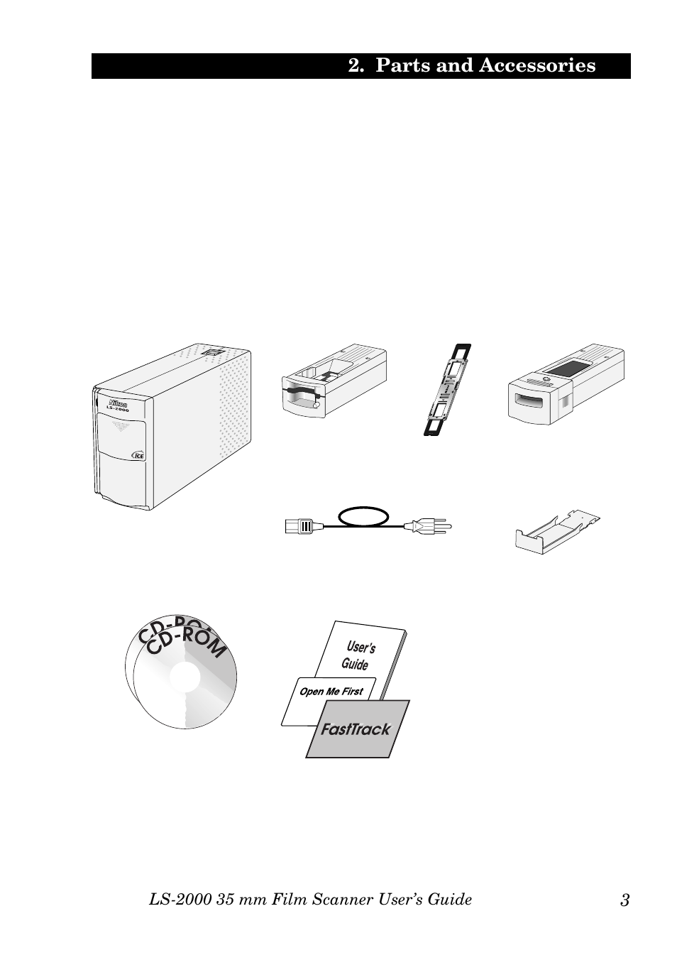 Parts and accessories, 1 what’s in the box, What’s in the box | Nikon | Nikon LS-2000 User Manual | Page 13 / 47