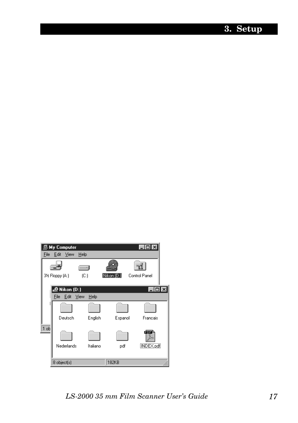 Setup | Nikon LS-2000 User Manual | Page 27 / 47