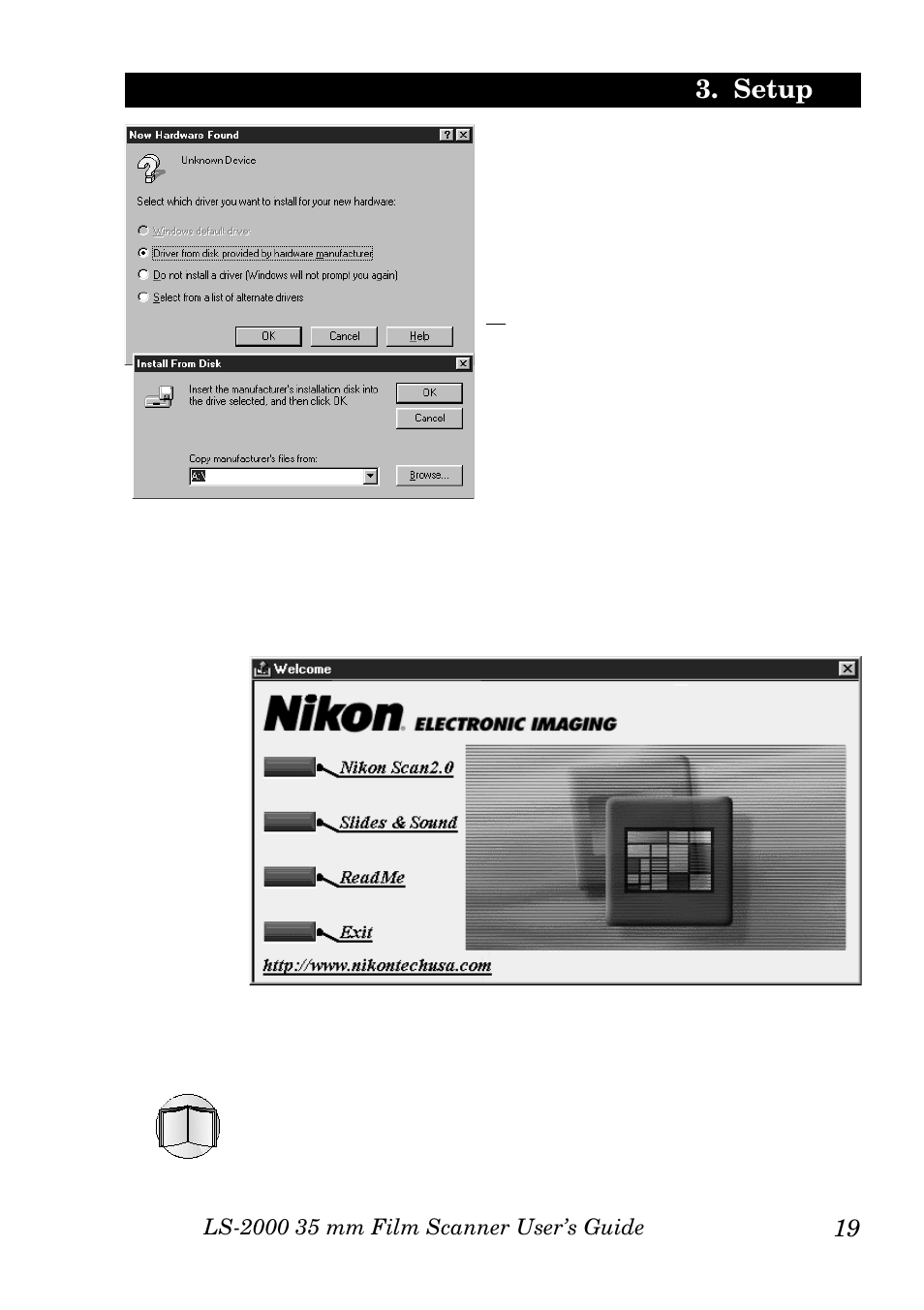 Setup | Nikon LS-2000 User Manual | Page 29 / 47