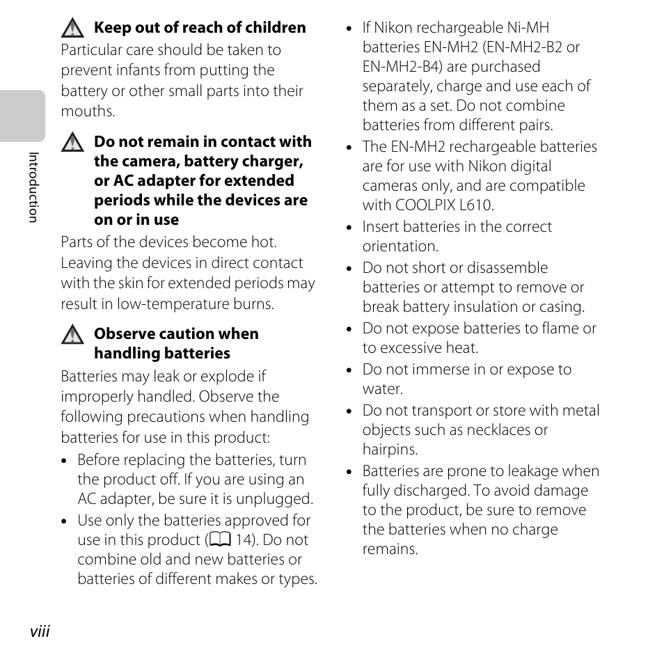 Nikon L610 User Manual | Page 10 / 252