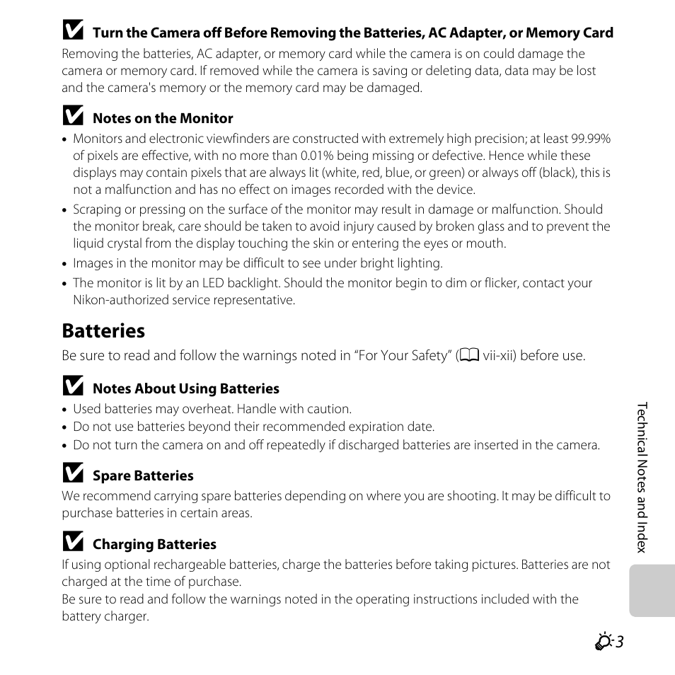 Batteries, F3) before | Nikon L610 User Manual | Page 223 / 252