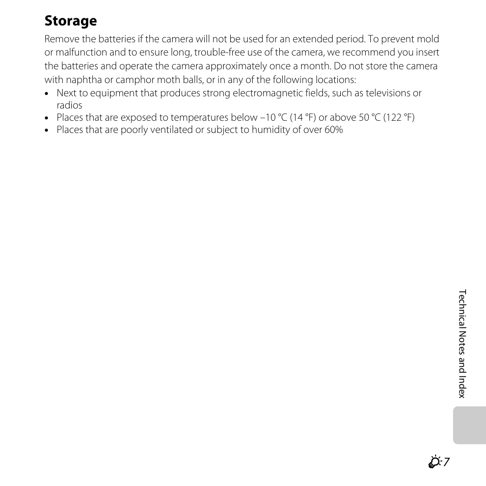 Storage | Nikon L610 User Manual | Page 227 / 252