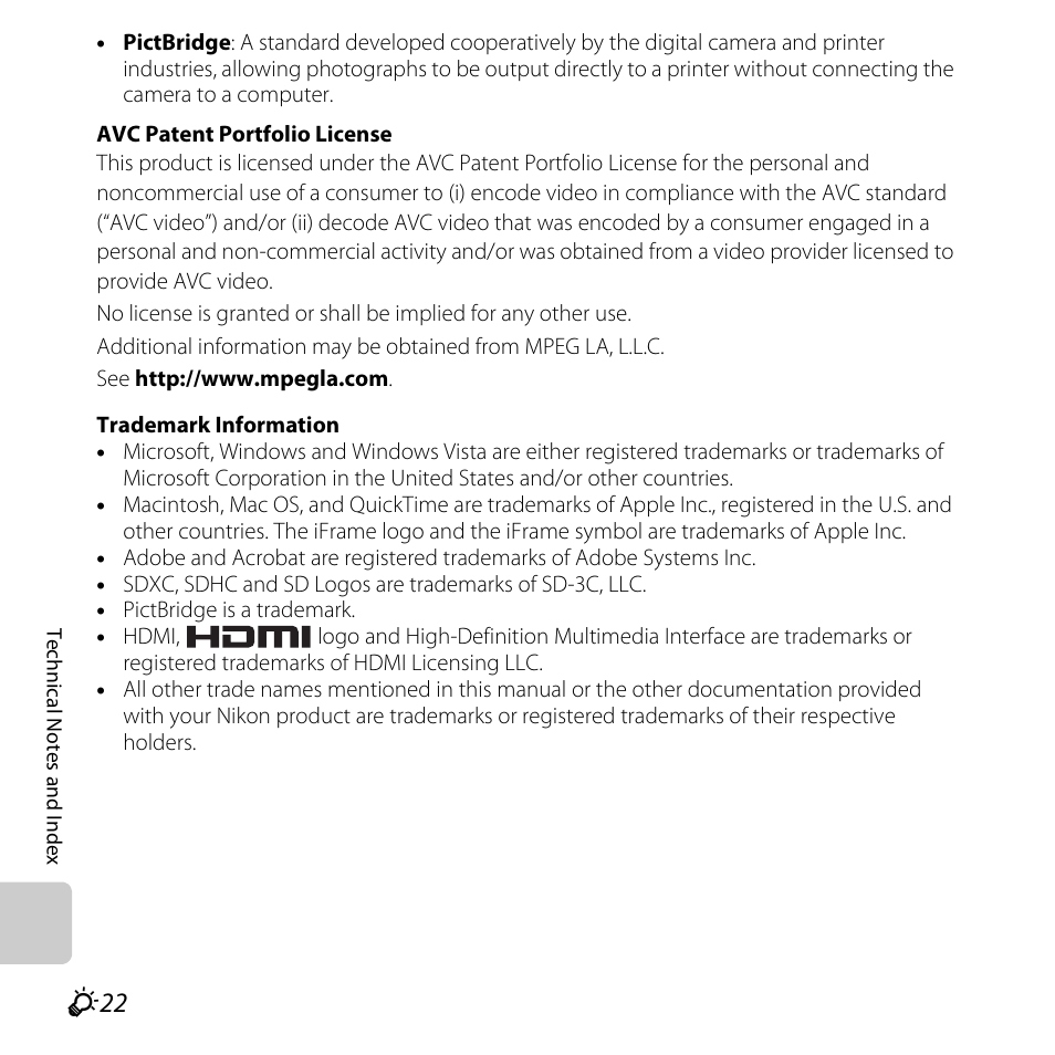 Ompatible, F22) printers ca, F22) printer | Nikon L610 User Manual | Page 242 / 252