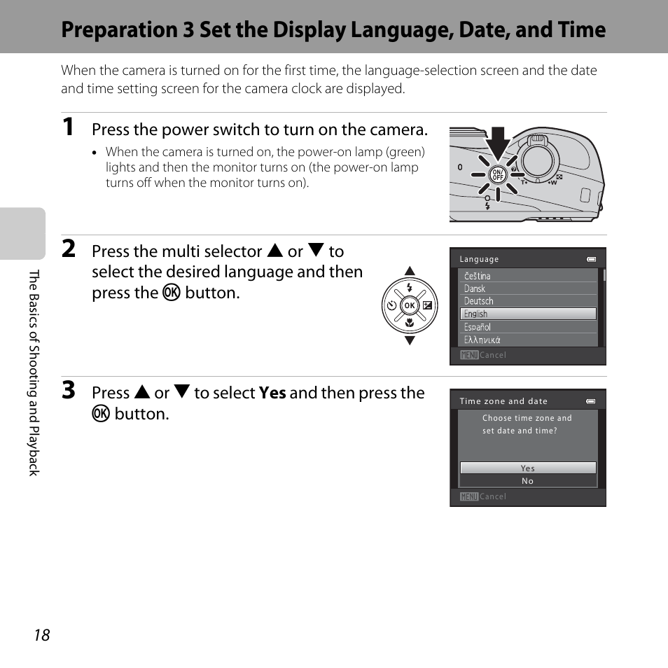 Press the power switch to turn on the camera | Nikon L610 User Manual | Page 36 / 252