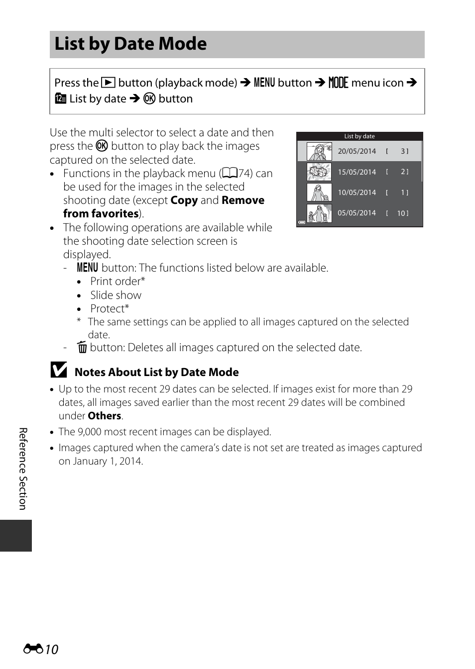 List by date mode | Nikon S9700 User Manual | Page 136 / 262