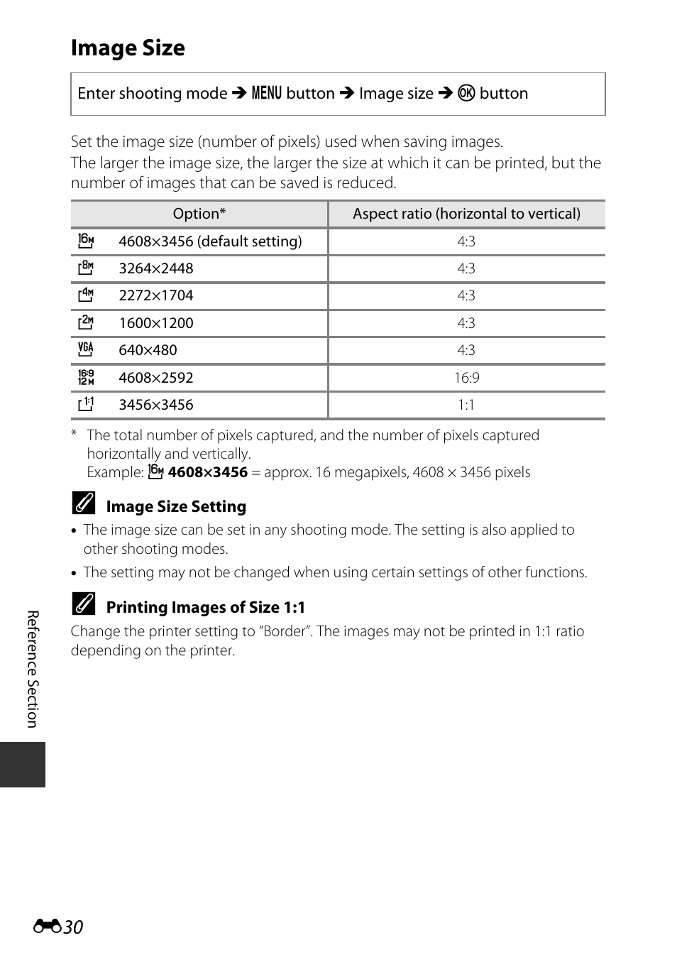 Image size | Nikon S9700 User Manual | Page 156 / 262