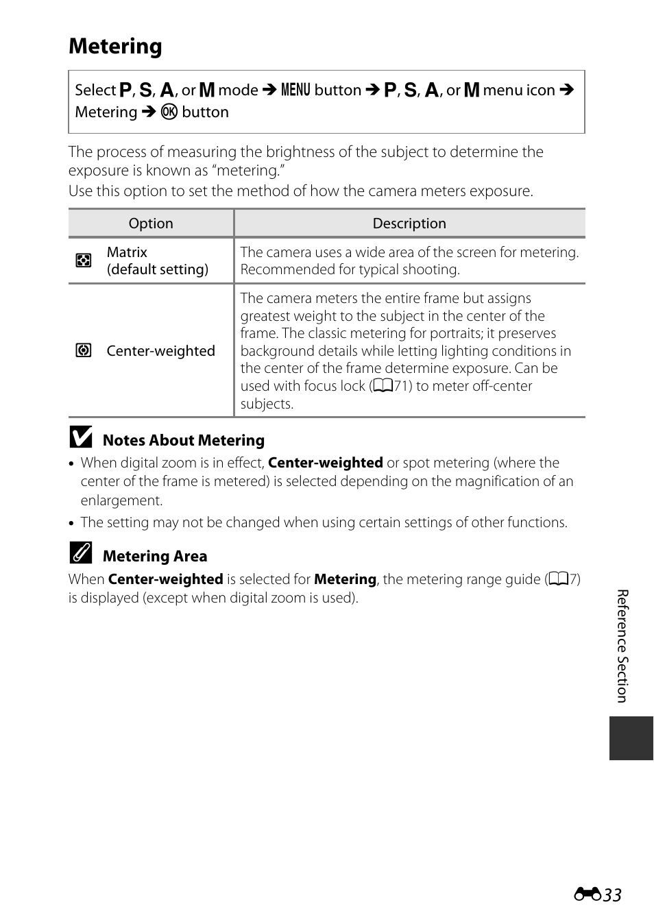 Metering | Nikon S9700 User Manual | Page 159 / 262