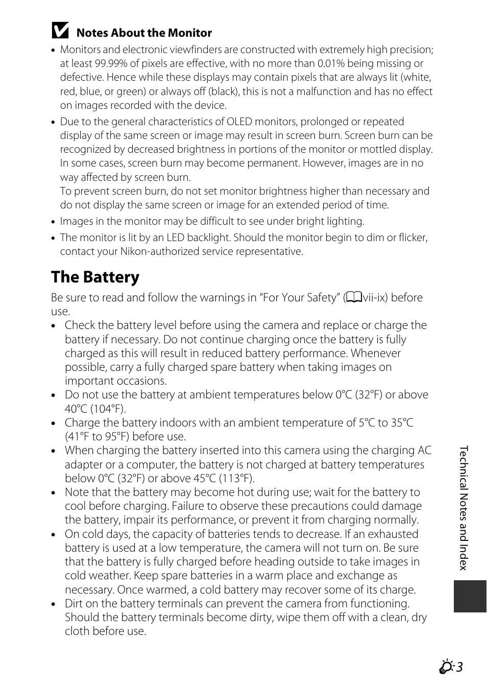 The battery | Nikon S9700 User Manual | Page 227 / 262