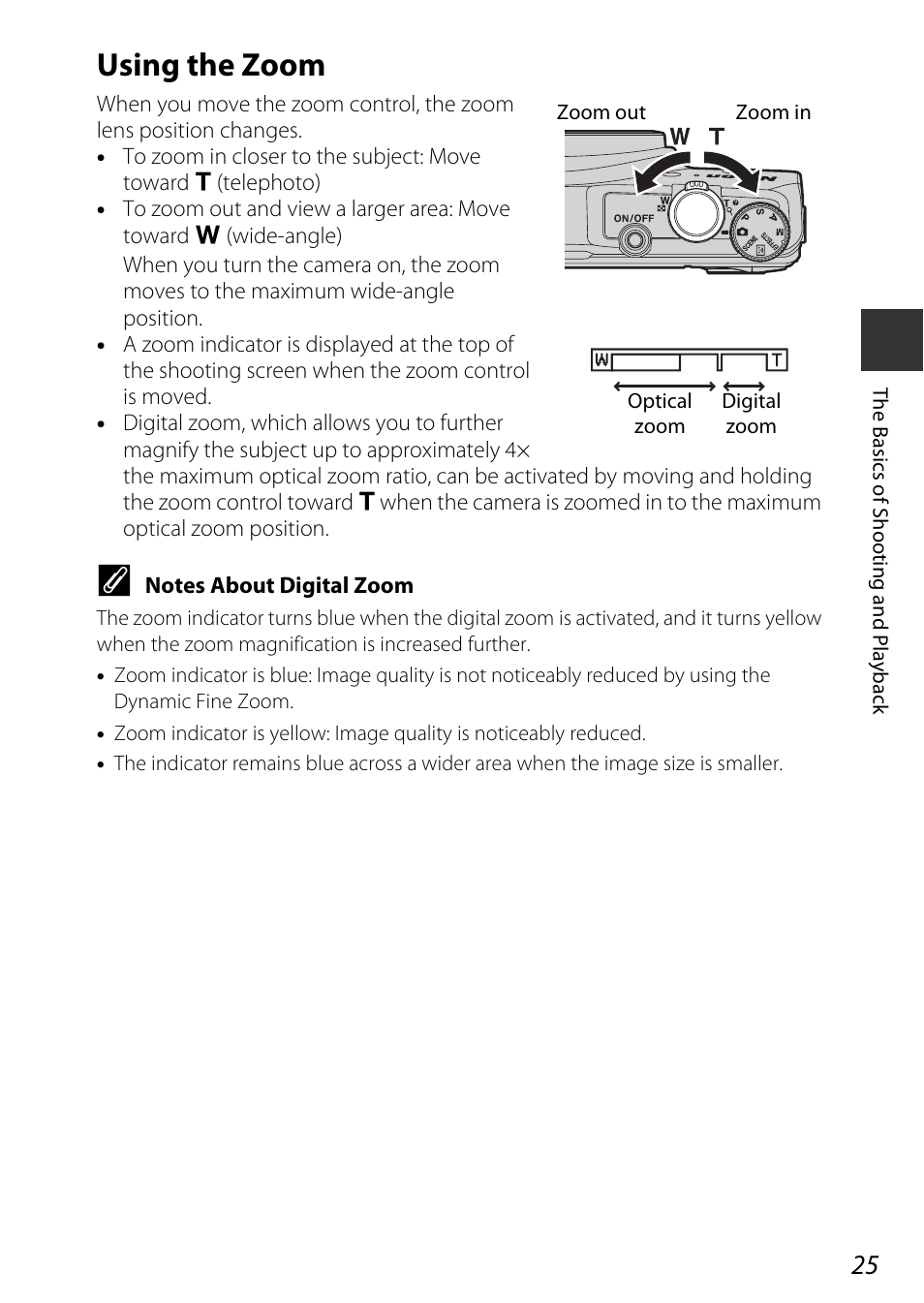 Using the zoom | Nikon S9700 User Manual | Page 49 / 262
