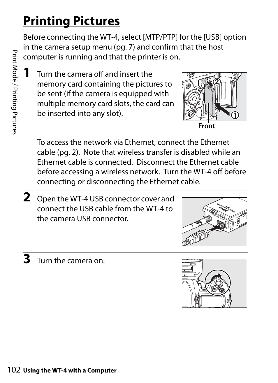 Printing pictures | Nikon WT-4A D4 D3X D3 D800 D700 D300S D300 User Manual | Page 114 / 199