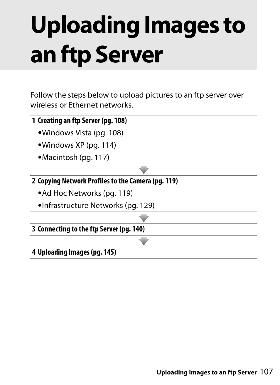 Uploading images to an ftp server | Nikon WT-4A D4 D3X D3 D800 D700 D300S D300 User Manual | Page 119 / 199